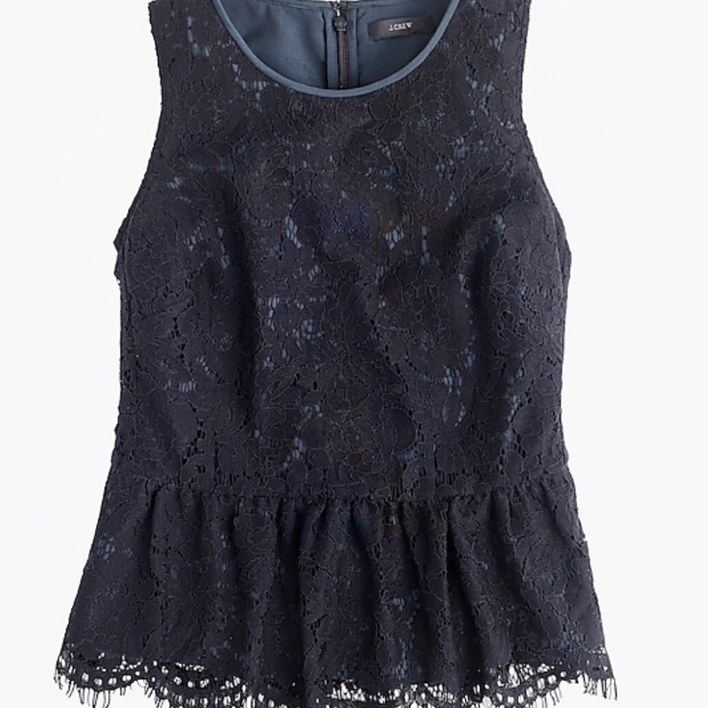 J.Crew Lace Peplum Top
